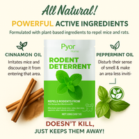 Pyor Pouches™ All-Natural Mouse & Rodent Repellent | Child & Pet Safe Home Defense for Basements, Garages & RVs