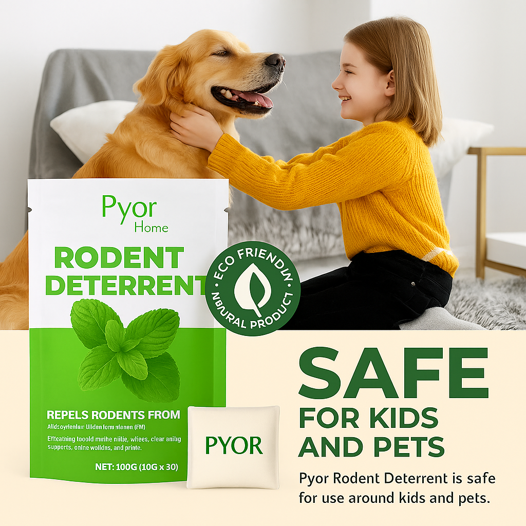 Pyor Pouches™ All-Natural Mouse & Rodent Repellent | Child & Pet Safe Home Defense for Basements, Garages & RVs